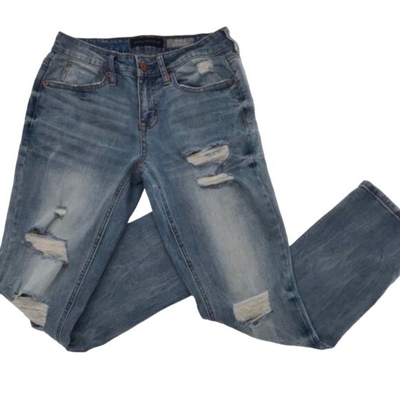 Aeropostale Ankle Straight Distressed Jeans - Picture 1 of 8